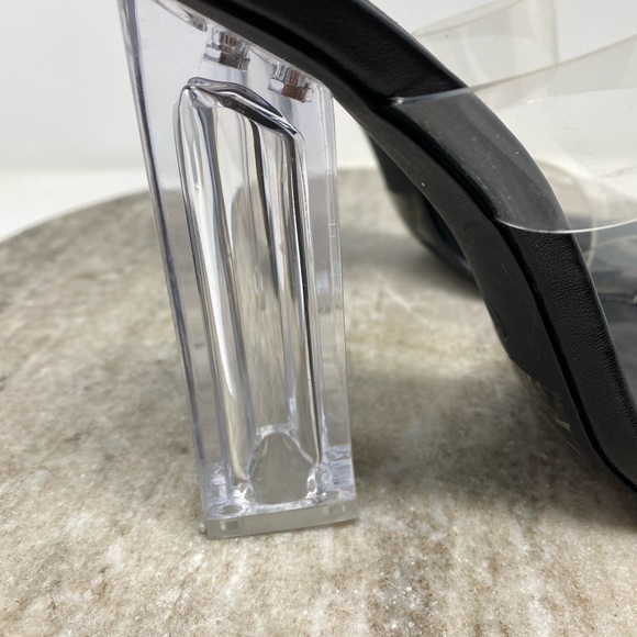 Olivia Ferguson black clear heels size 6 - Picture 2 of 7